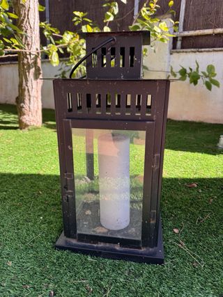 Juego 2 Faroles Decorativos Negro