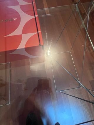 Mesa de cristal y metal Kare Design