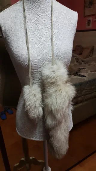 Sciarpa in pelliccia vera beige