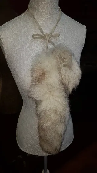 Sciarpa in pelliccia vera beige