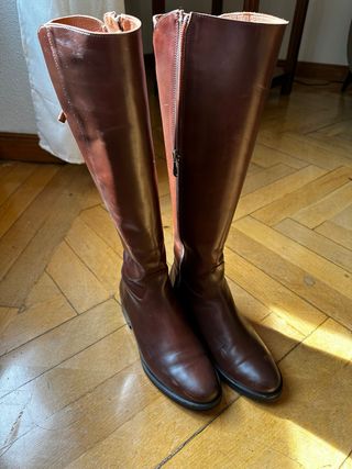Botas altas de piel marrones talla 38