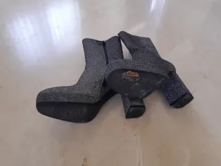 Botines plateados talla 38