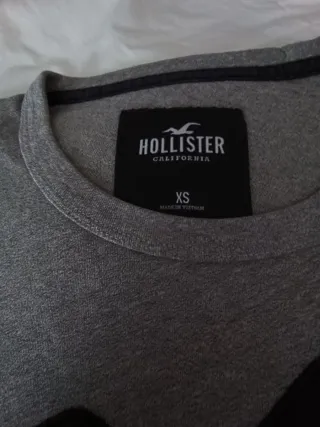 Camiseta Hollister Hombre Talla XS Gris