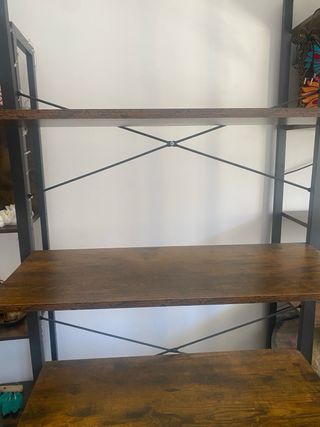 Estantería Madera y Metal Negra Marrón