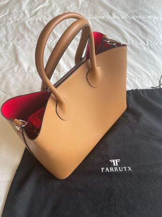 Bolso de piel Farrutx marrón claro