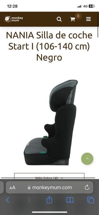 Silla coche bebé gris y negro