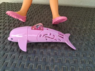 Nancy de natación con delfín