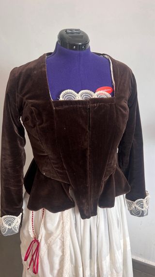 Corpiño fallera marrón y blanco