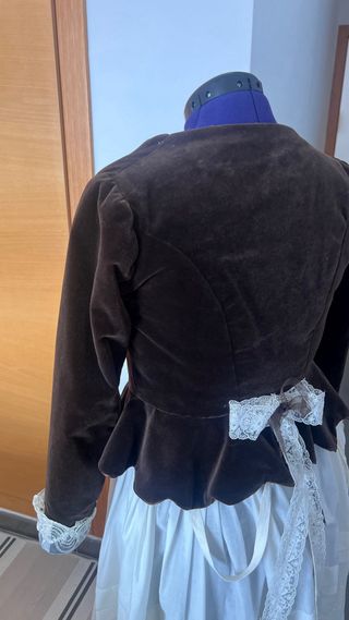 Corpiño fallera marrón y blanco