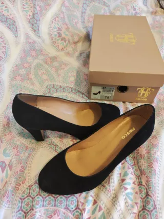 Zapatos de tacón FOSCO de ante negros  talla 37