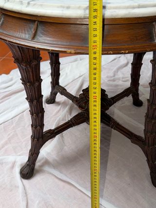 Mesa antigua mármol y madera