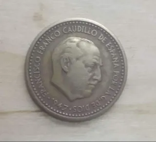 Moneda 1 Peseta Francisco Franco 1947 estrella 52