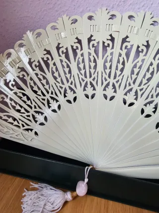 Abanico Novia Artesanal Blanco