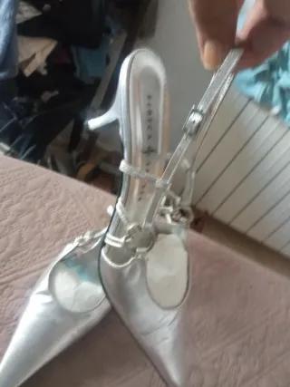 Sandalias Tacón Mujer Rebecca Sanver Plata