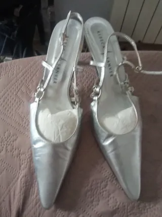 Sandalias Tacón Mujer Rebecca Sanver Plata