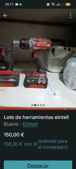 Lote Herramientas Einhell Batería