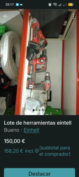 Lote Herramientas Einhell Batería