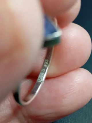 Anillo Plata Ley Zafiro Azul Gota