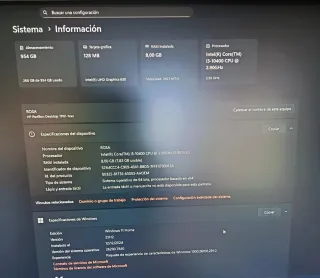 PC HP Gris/Plata ( SIN CAJA )