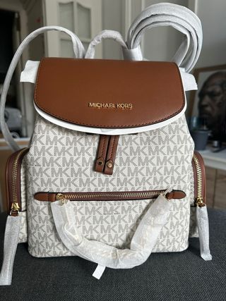 Mochila Michael Kors Beige y Marrón