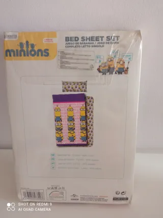 Juego de sábanas Minions 90 cm rosa