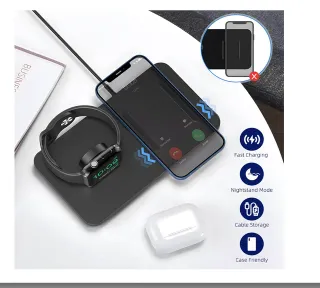 Cargador inalámbrico 2 en 1 ANSTA (iPhone/Samsung)