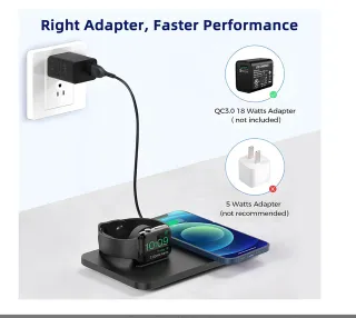 Cargador inalámbrico 2 en 1 ANSTA (iPhone/Samsung)