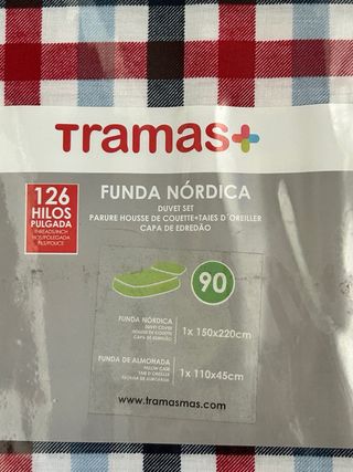 Funda Nórdica 90cm Cuadros Rojo/Azul/Negro