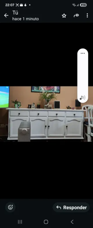 Comedor completo madera natural, pintado en blanco