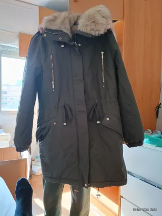 Abrigo Parca Mango Talla M Verde