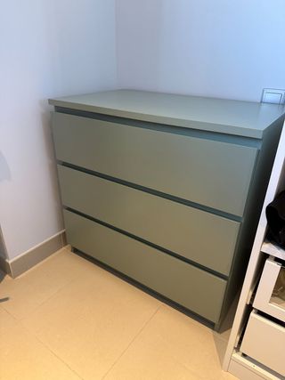 Cómoda IKEA MALM verde 80x78 cm