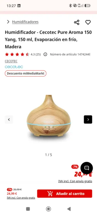 Humificador Cecotec madera