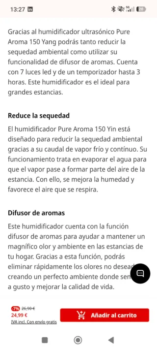 Humificador Cecotec madera