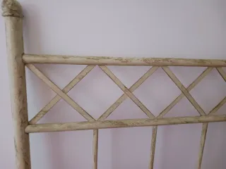 Cabecero de cama forja beige envejecido