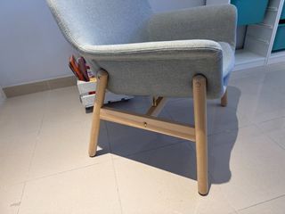 Sillón IKEA VEDBO Gris Tela y Madera