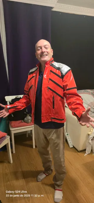 Chaqueta Michael Jackson Beat it, Roja y Plateada