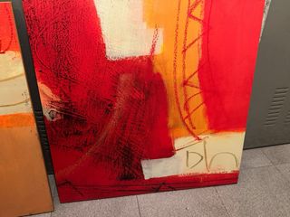 Set di 3 quadri astratti moderni in legno