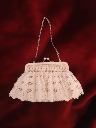 Monedero Vintage Novia Encaje Cadena