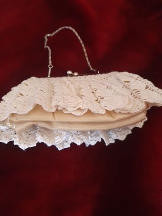 Monedero Vintage Novia Encaje Cadena
