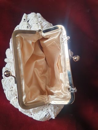 Monedero Vintage Novia Encaje Cadena