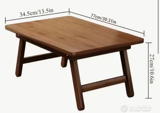 Tavolino Pieghevole in Legno Marrone