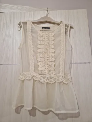 Top Vestir Crochet Volante