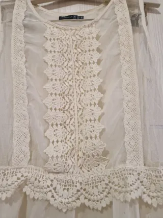 Top Vestir Crochet Volante