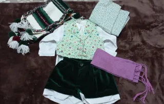 Traje fallero bebé verde y blanco