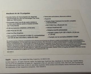 MacBook Air 13,3 Plata 2020