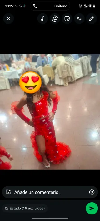 Vestido niña boda gitana rojo