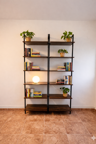 Estantería Rústica Madera y Metal