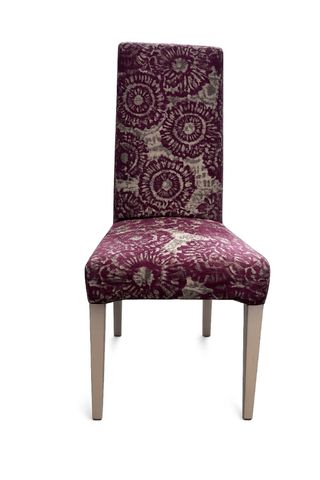 6 Sillas Comedor Mandala tapizado morado/plata