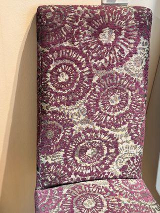 6 Sillas Comedor Mandala tapizado morado/plata