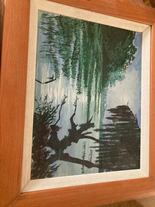 2 Quadri Dipinti ad Olio con Cornice in Legno